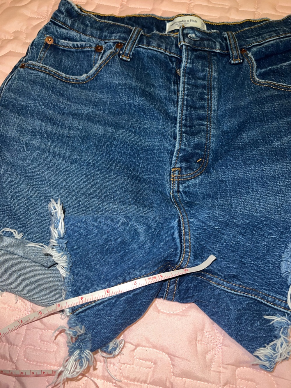 Abercrombie & Fitch Dark Blue Denim Cutoff Shorts - Picture 4 of 4